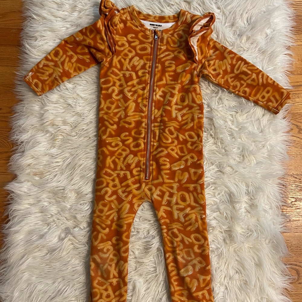 Cozy Orange Footie One Piece